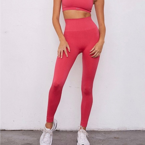 Set Active Sculptflex leggings electric pink high waisted ribbed - Picture 1 of 6
